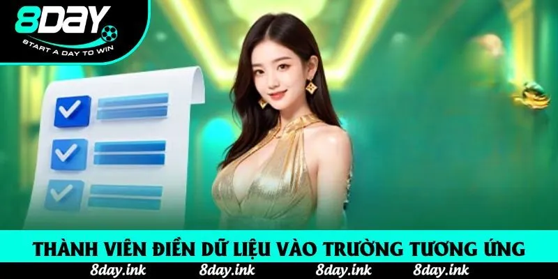 Thành viên điền dữ liệu vào trường tương ứng Thành viên điền dữ liệu vào trường tương ứng